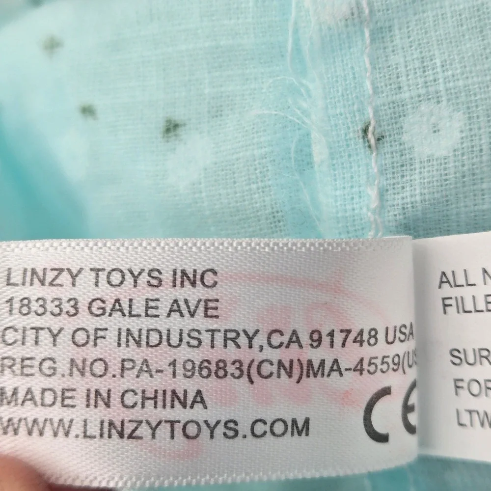 2 Linzy Toys Plush Rag Doll 1 Blue Floral Dress‎ 1 Pink Dress w/ Green Star Cape